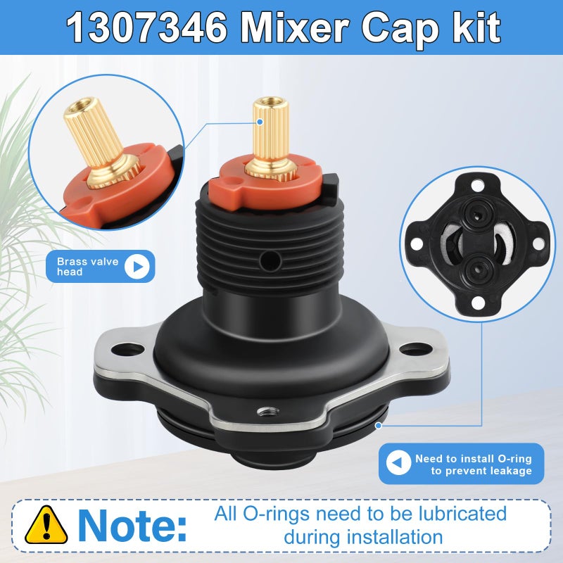 Edifla 1307346 Mixer Cap Sp Kit and GP800820 Pressure Balancing Unit Cartridge Compatible with Kohler Shower Valve, Shower Cartridge Repair Kit for Rite-Temp and K-304 Shower Valve, Retro - Image 3