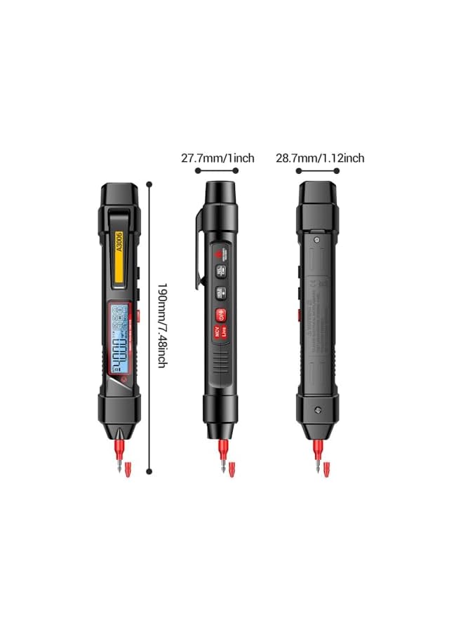 PROMASS مقياس متعدد الوظائف من نوع القلم A3006 Pro 4000 عد - جهاز اختبار جهد AC/DC متعدد الاستخدامات، كاشف خط النار صفر هيرتز، أداة كهربائية رقمية مع شاشة LCD مضاءة، مدمجة وقابلة للحمل - Image 4