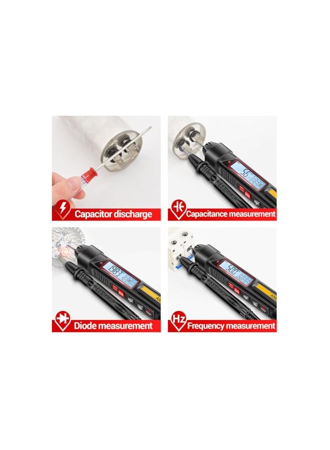 PROMASS مقياس متعدد الوظائف من نوع القلم A3006 Pro 4000 عد - جهاز اختبار جهد AC/DC متعدد الاستخدامات، كاشف خط النار صفر هيرتز، أداة كهربائية رقمية مع شاشة LCD مضاءة، مدمجة وقابلة للحمل - Image 3