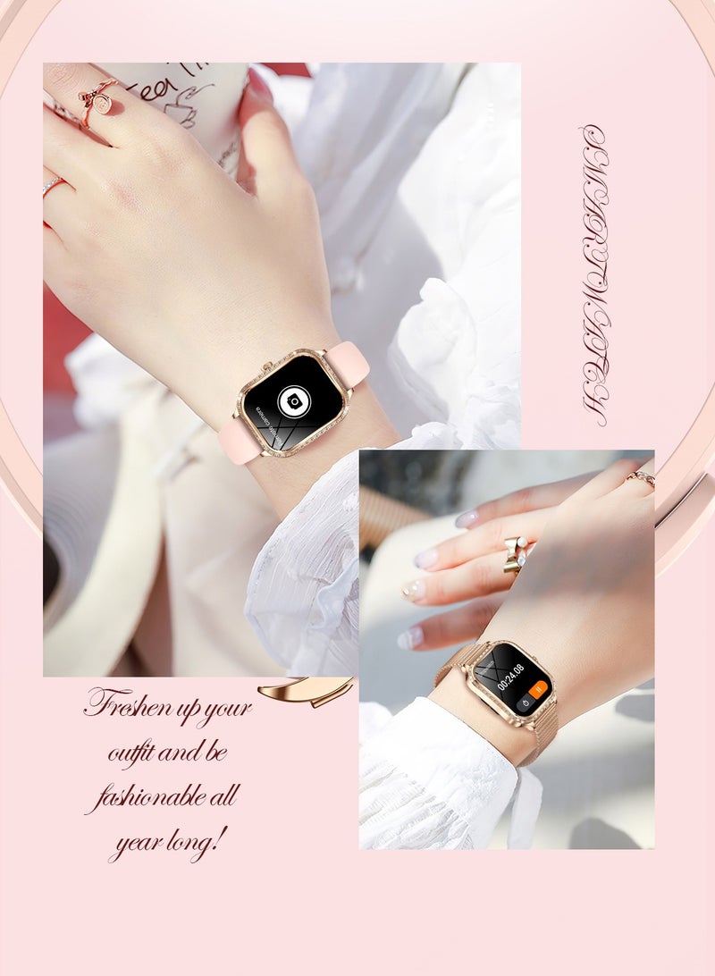 RollsTimi  Ladies/Women Bluetooth Smartwatch, Smart Wearable Watch, 1.75 Inch Full Screen Touch, TFT High Definition Screen With 240*296 Resolution, Multiple Sports Modes, Health Reminders, Magnetic Charging, RT MK88 - Image 2