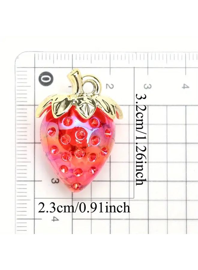 10 Pcs Strawberry Keychain Set Color Set 3 Sweet Fruit DIY Handmade Mobile Chain Party Decorations - Image 4