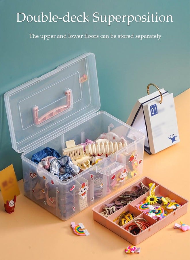 DUNISO Transparent Plastic Storage Box, Large Double-Layer Multifunctional Tea Set Storage Box, Can Be Used To Store Various Small Parts, Tea Bags, Coffee Bags, Etc., Portable, Dustproof And Waterproof  - Image 4