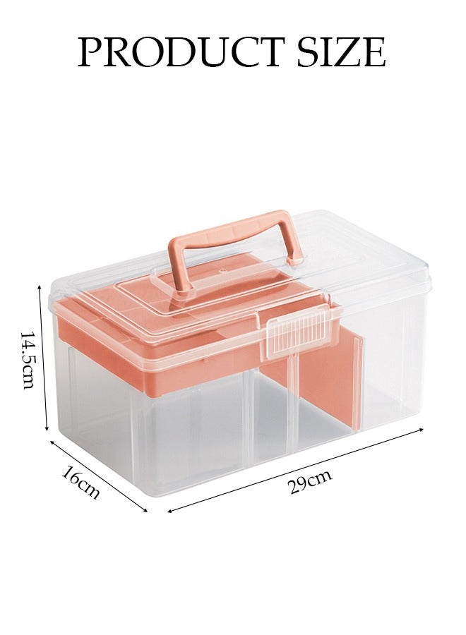 DUNISO Transparent Plastic Storage Box, Large Double-Layer Multifunctional Tea Set Storage Box, Can Be Used To Store Various Small Parts, Tea Bags, Coffee Bags, Etc., Portable, Dustproof And Waterproof  - Image 2