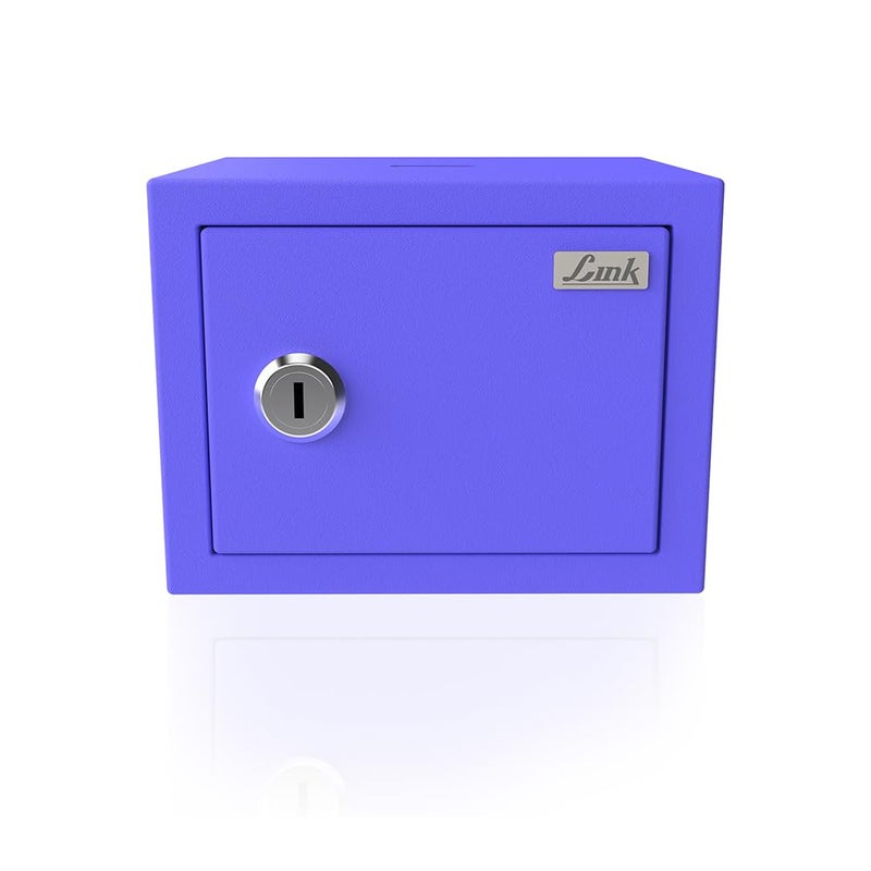 Link Link Smart Gullak Safe Locker for Home 2L Capacity Mechanical Key Access Vibrant Design with 7 process Powder Coated Finish CRCA Material Laser Cut Design Ocean Blue - Image 1