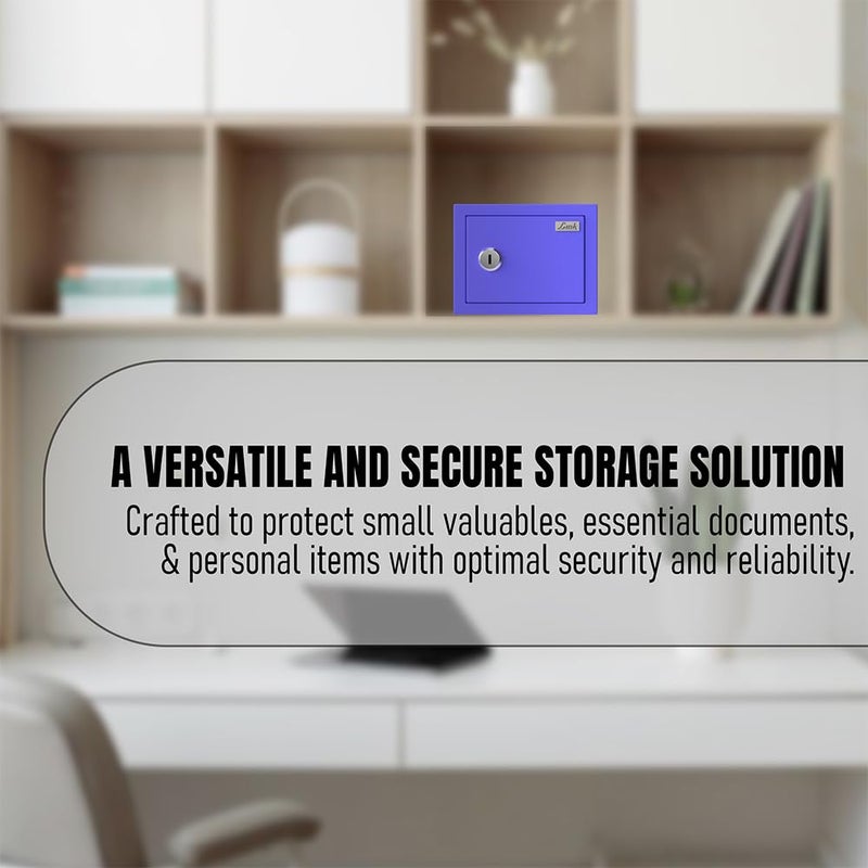 Link Link Smart Gullak Safe Locker for Home 2L Capacity Mechanical Key Access Vibrant Design with 7 process Powder Coated Finish CRCA Material Laser Cut Design Ocean Blue - Image 3