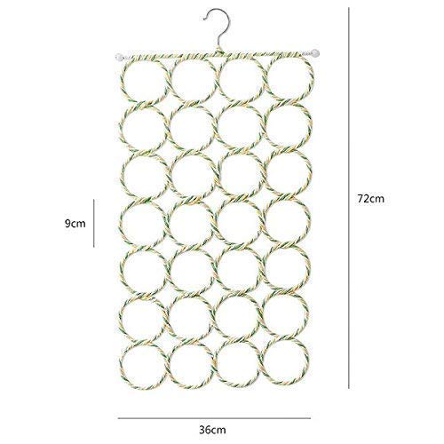 Mata Kripa Mata kripa Metal 28 Ring Round Folding Rope Dupatta Belt Shawl Tie Scarf Hanger Holder Organiser for Wardrobe  - Image 2
