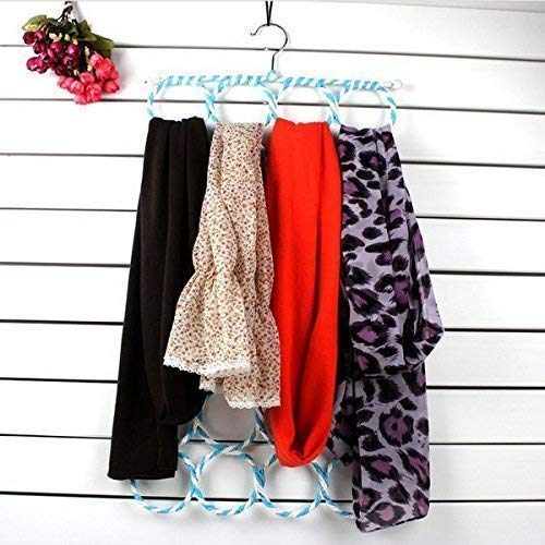 Mata Kripa Mata kripa Metal 28 Ring Round Folding Rope Dupatta Belt Shawl Tie Scarf Hanger Holder Organiser for Wardrobe  - Image 1