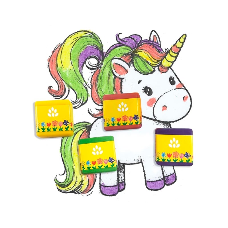 azafran My First Crayon - Unicorn 4 Jumbo Block Colours, Colors Set for Kids, Baby and Infant Safe, Hypoallergenic, Non-Toxic, Washable, Plant-Based Crayons Colour Set, Ideal Toys for 1 Year Old - Image 4