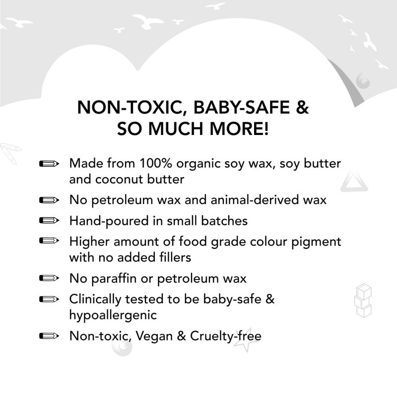 azafran My First Crayon - Unicorn 4 Jumbo Block Colours, Colors Set for Kids, Baby and Infant Safe, Hypoallergenic, Non-Toxic, Washable, Plant-Based Crayons Colour Set, Ideal Toys for 1 Year Old - Image 5