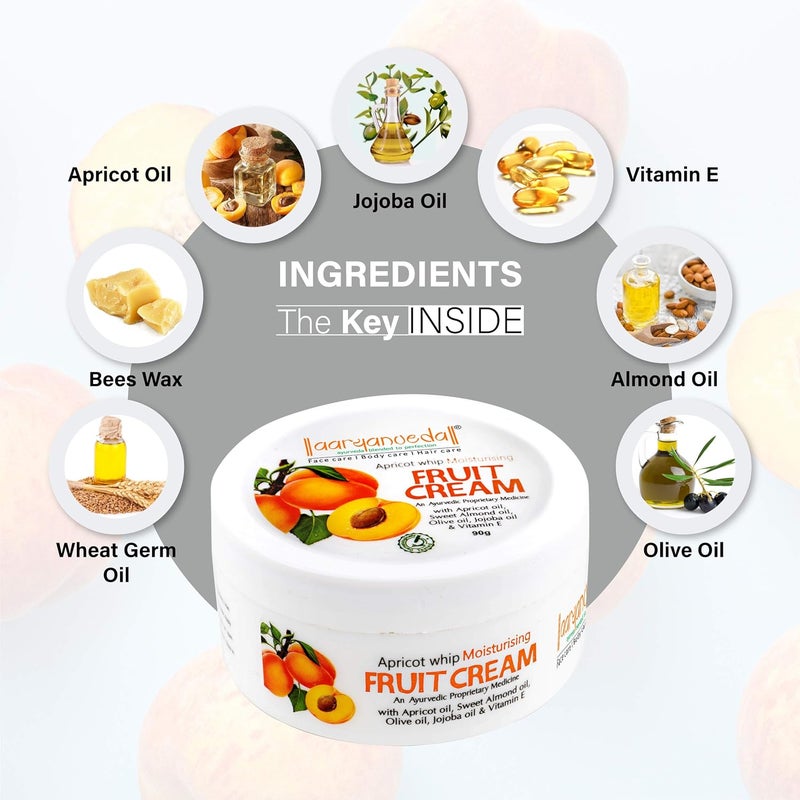 Aryanveda 24 Carat Gold Bleach Cream 400g Apricot Whip Moisturizing Cream 90g - Image 5