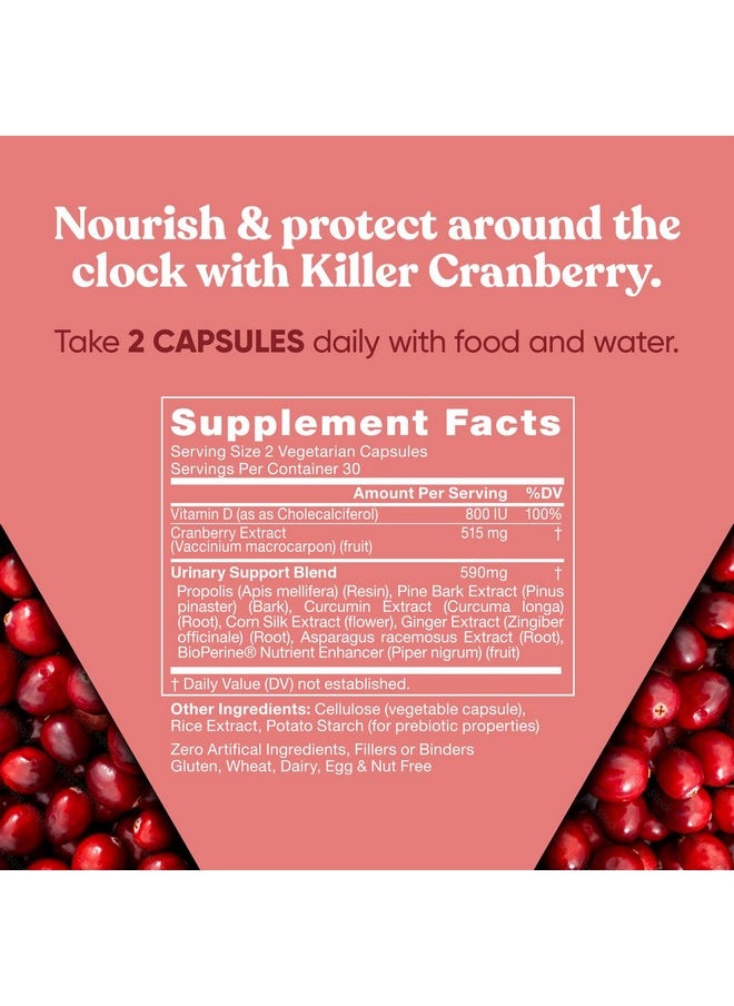 Eu Natural - Killer Cranberry Urinary Tract Supplement Clinically Studied Ingredients 9 Extract Uti Defense Blend For Urinary Tract Health Protection 60 Fastacting Cranberry Pills For Women & Men - Image 1