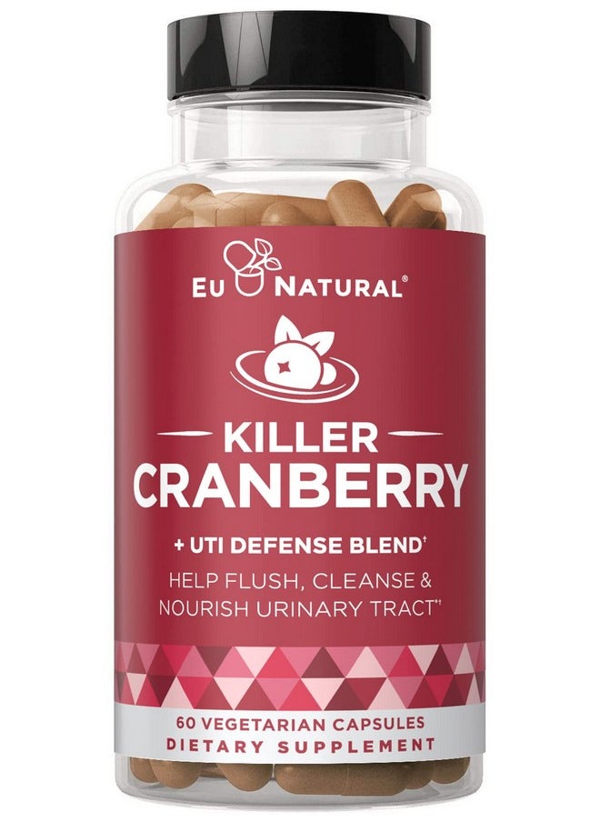 Eu Natural - Killer Cranberry Urinary Tract Supplement Clinically Studied Ingredients 9 Extract Uti Defense Blend For Urinary Tract Health Protection 60 Fastacting Cranberry Pills For Women & Men - Image 1