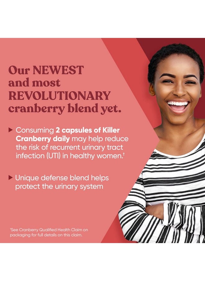 Eu Natural - Killer Cranberry Urinary Tract Supplement Clinically Studied Ingredients 9 Extract Uti Defense Blend For Urinary Tract Health Protection 60 Fastacting Cranberry Pills For Women & Men - Image 1