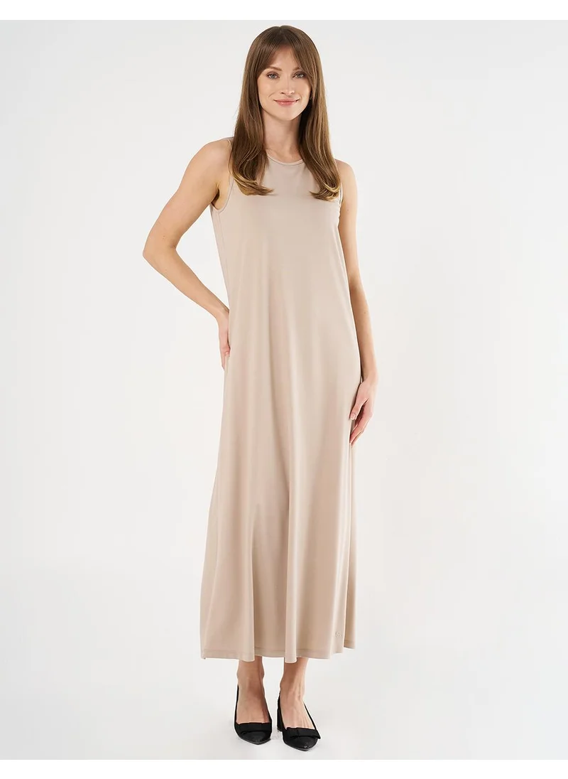 Kayra Crew Neck Jersey Dress Stone