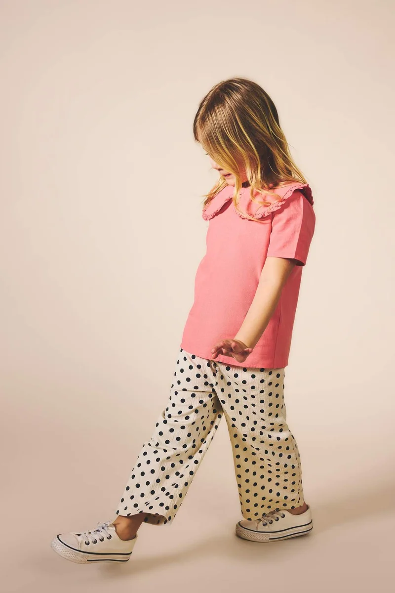 DeFacto Baby Girl Regular Fit Linen Blended Short Sleeve Shirt