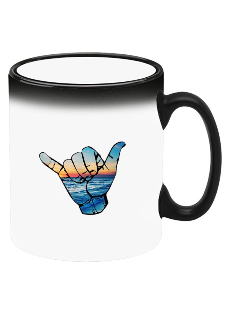 Theodor Color Changing Heat Sensitive Ceramic Mug, Image Revealed When HOT Liquid is Added! Hand - Image 2