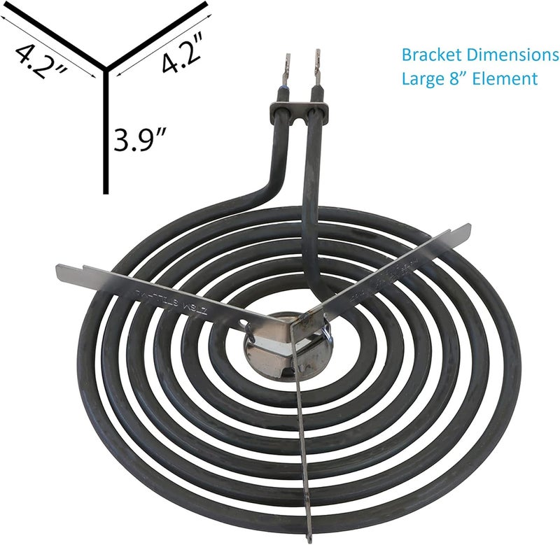 Kitchen Basics 101 WB30M1 WB30M2 Replacement Range Stove Top Surface Element Burner Kit for GE and Hotpoint, 4 Pack Includes 2 WB30M1 (6") and 2 WB30M2 (8"), 2912, 340523, 243867, WB30M0001 - Image 5