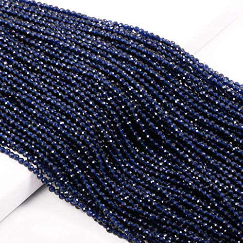 LE SKY Synthetic Sapphire Beads Artificial Faceted Small Round Loose Beads 2mm 15 inch 3 Strands for Jewelry Making Charms Necklace Bracelet - Image 1