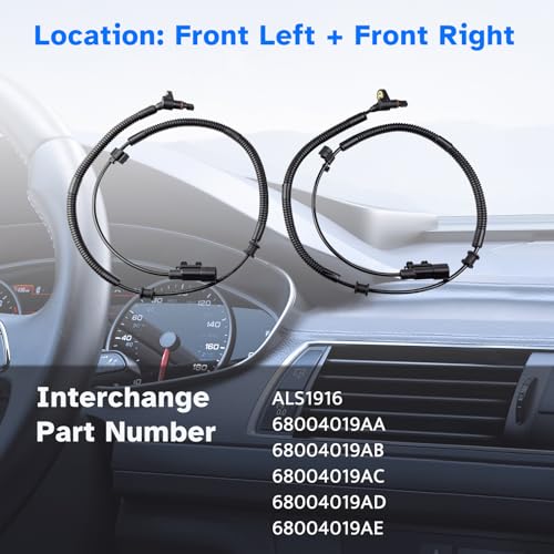 Ruizure Front ABS Wheel Speed Sensor Left Right fit for 2008 2009 2010 2011 2012 Jeep Liberty, 2007 2008 2009 2010 2011 Dodge Nitro, Driver Passenger Side, ALS1916, 2pcs - Image 3