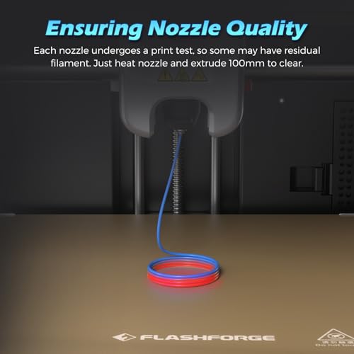 FLASHFORGE Adventurer 5M Nozzle, All Sizes 4-Pack Nozzle Set, 280℃ High Flow 32mm³/s Nozzle for Stable High-Speed Printing, Adventurer 5M Pro Hotend, 3S Quick-Detachable Nozzle - Image 3
