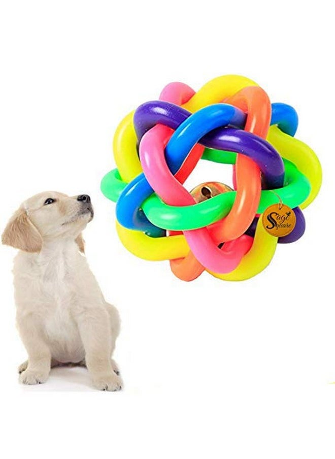 Sage Square Ball For Dogs & Puppies Best Toy, Multi Color Big Size Ring Ball  - Image 1