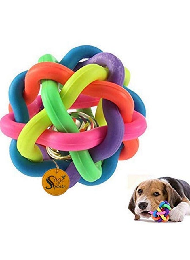Sage Square Ball For Dogs & Puppies Best Toy, Multi Color Big Size Ring Ball  - Image 4
