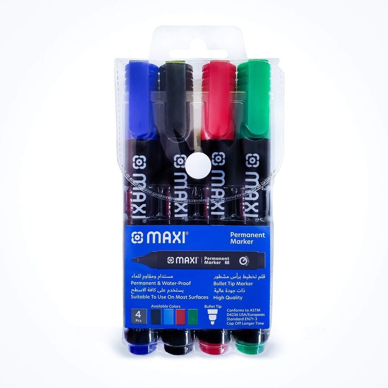 Maxi Permanent Marker Bullet Wallet Of 4Pc - Image 1