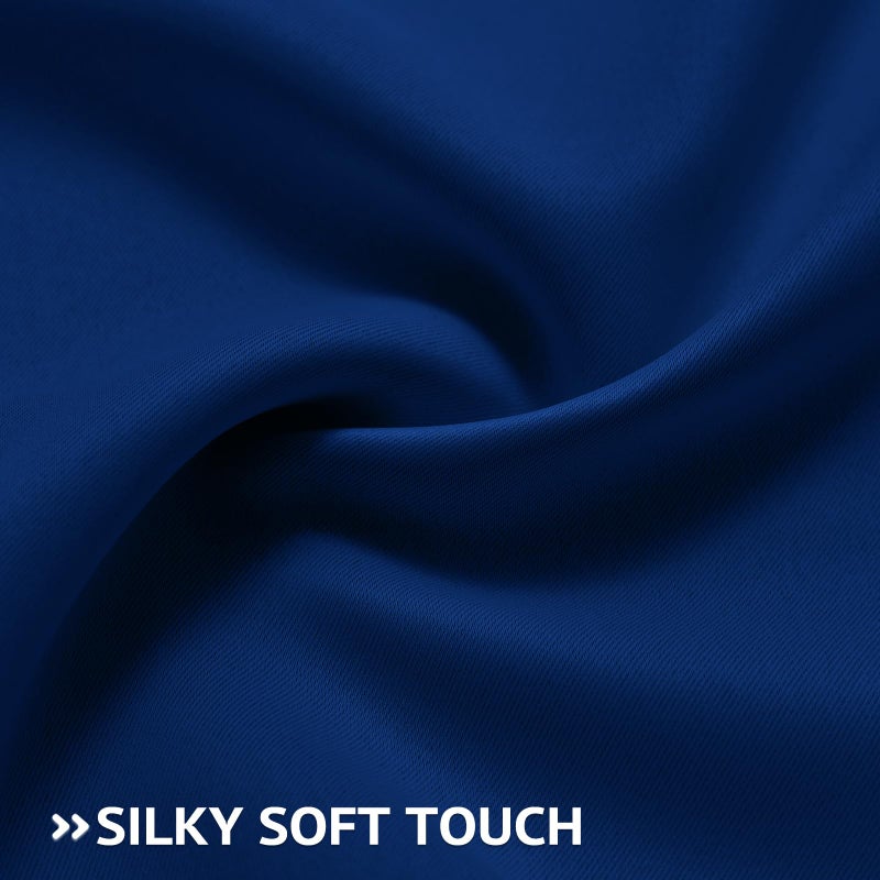 COSVIYA Grommet Blackout Room Darkening Royal Blue Curtains 84 inch Length 2 Panels Thick Polyester Light Blocking Insulated Thermal Window Curtain Drapes for Bedroom/Living Room 52x84 inches - Image 5