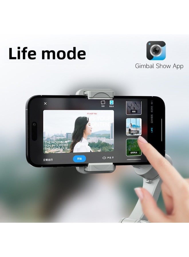 Mobile Phone Pan-tilt Anti-shake Three-axis Stabilizer Live Face Follow-up VLOG Stand Outdoor Portable Smart Tripod-Color:M01 Three-axis Stabilizer (standard With App + Built-in Fill Light)  - Image 4