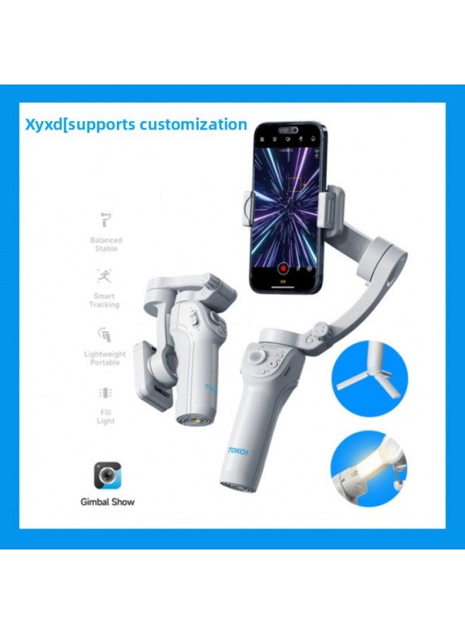 Mobile Phone Pan-tilt Anti-shake Three-axis Stabilizer Live Face Follow-up VLOG Stand Outdoor Portable Smart Tripod-Color:M01 Three-axis Stabilizer (standard With App + Built-in Fill Light)  - Image 3