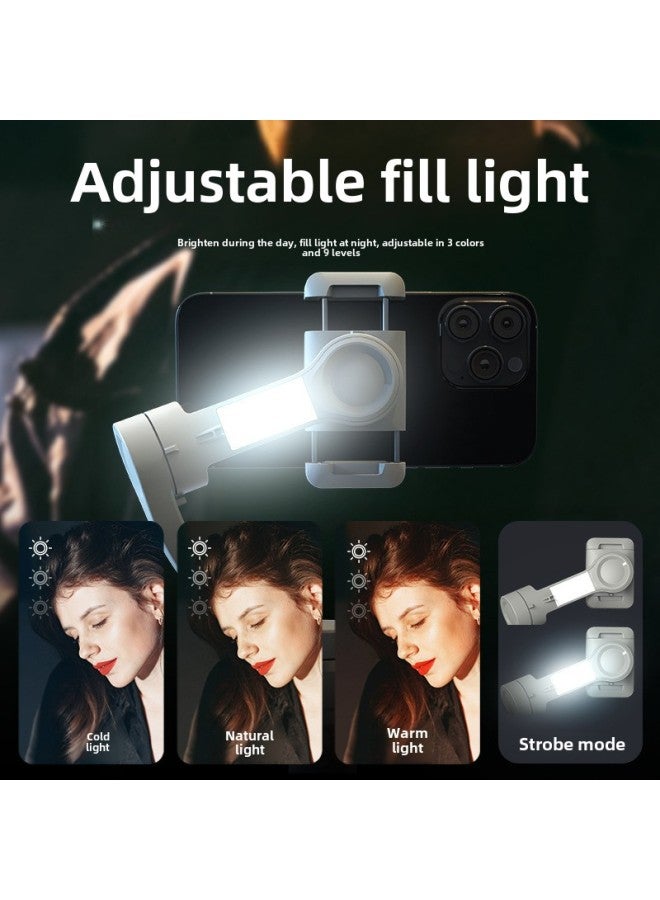 Mobile Phone Pan-tilt Anti-shake Three-axis Stabilizer Live Face Follow-up VLOG Stand Outdoor Portable Smart Tripod-Color:M01 Three-axis Stabilizer (standard With App + Built-in Fill Light)  - Image 5