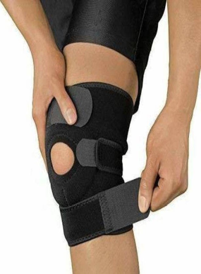 TIMA Adjustable Neoprene Knee Cap Support Brace Pair for Sports, Gym, Running, Arthritis, Joint Pain Relief, and Protection for Men and Women (Black) (Pack of 2) - Image 3