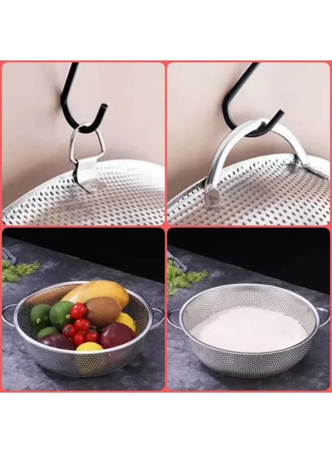 Premium Imported Food Colander with Dual Handles for Rice & Pasta (25 cm) - Image 3