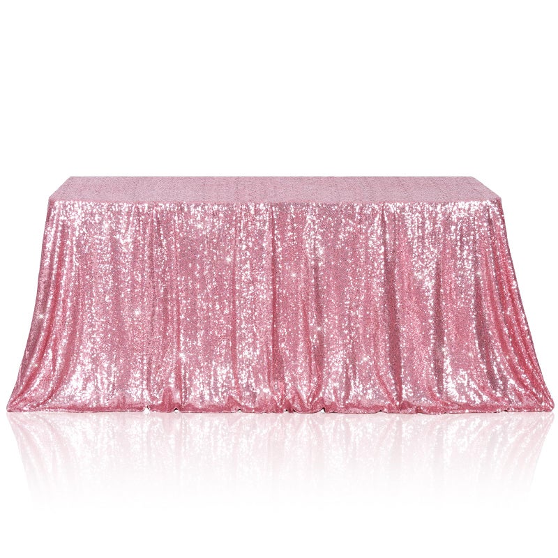 Poise3EHome Fuchsia Pink Sequin Tablecloth 60102 Inch Rectangle Sparkly Fabric Table Cloth for Birthday Wedding Party Valentine Holiday Baby Shower Christmas Decoration