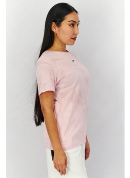 Reebok Women Sportswear Fit Short Sleeve Burnout T-shirt, Pink  - Image 4