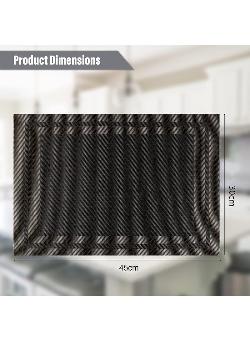 FASHION HOME أغطية طاولة للمطبخ طاولة الطعام مقاومة للحرارة مضادة للانزلاق قابلة للغسل أغطية طاولة PVC سهلة التنظيف أغطية عشاء من الفينيل المنسوجة 4/6 عبوات - Image 2