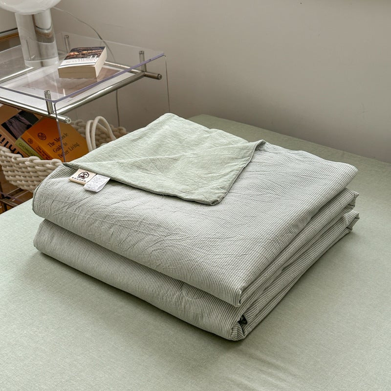 Japanese Style Pure Cotton Unprinted Washed Cotton Summer Quilt Good Product Soybean Fiber Summer Cool Quilt Summer Air Conditioned Quilt Summer Quilt - Image 1
