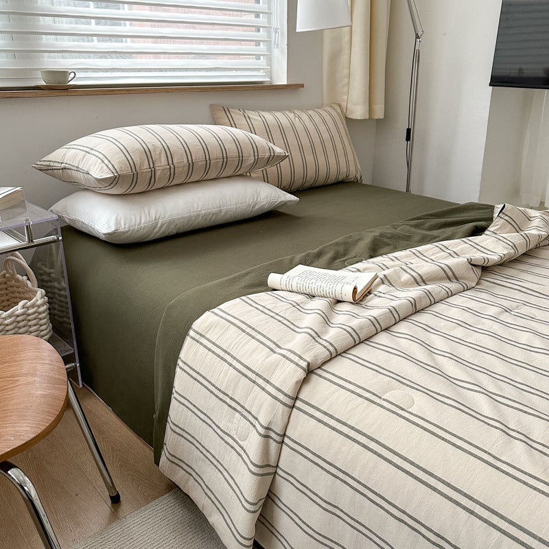 Japanese Style Pure Cotton Unprinted Washed Cotton Summer Quilt Good Product Soybean Fiber Summer Cool Quilt Summer Air Conditioned Quilt Summer Quilt - Image 4