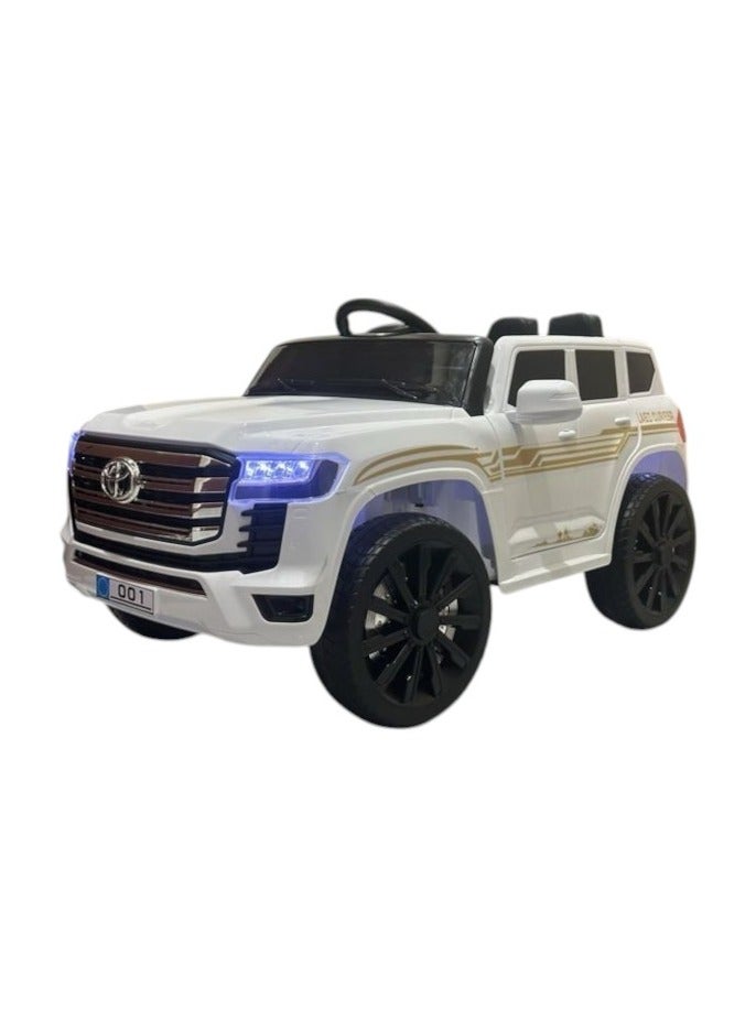 Toyota Land Cruiser Remote Control Electric Car for Kids - White