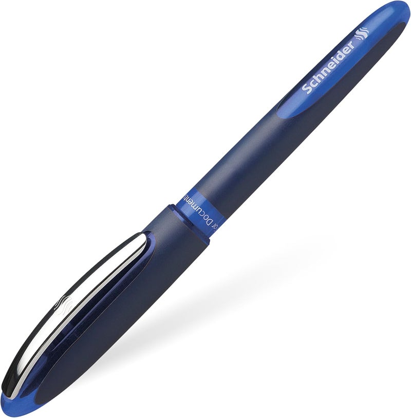 Schneider One Business Rollerball Pen, 0.6 Mm Ultra-Smooth Tip, Blue Barrel, Blue Ink, Blister Pack Of 1 Pen (78303) - Image 1