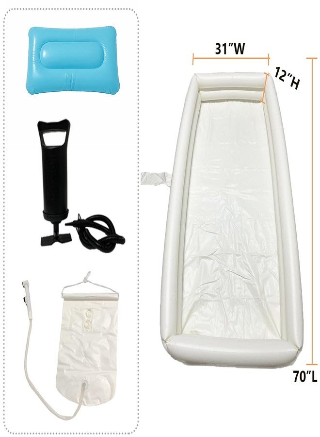 MUROCEA Inflatable Shower Bathtub System - Bath Basin Kit for Bedridden Disabled Elderly Pregnancy, Adult in Bed Assistive Aid with 2.1 Gal Water Bag - Image 3