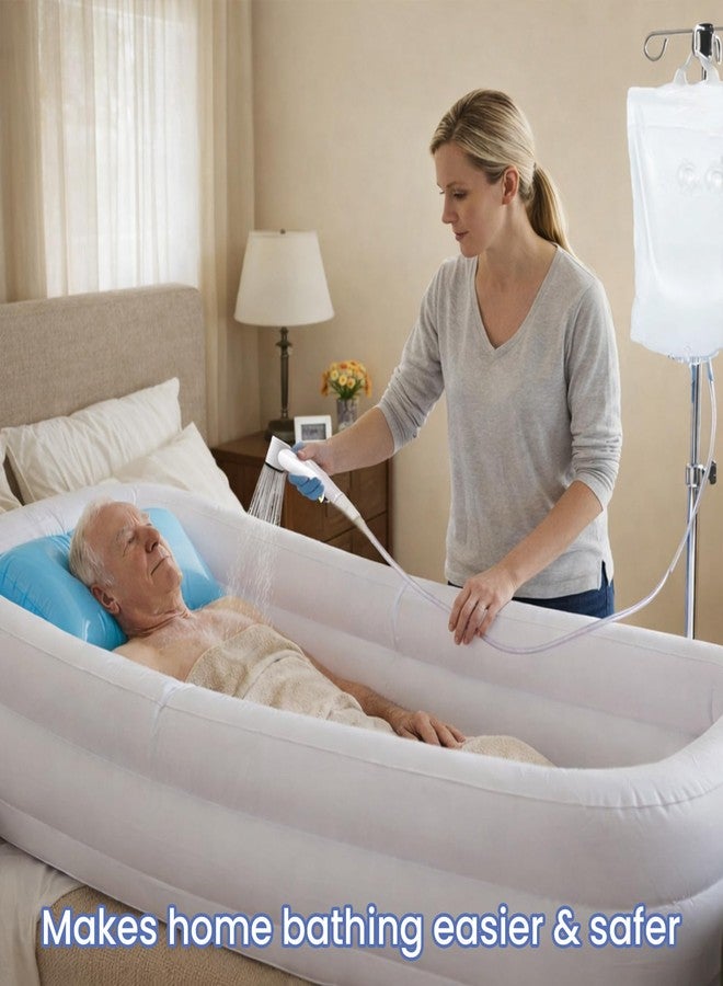 MUROCEA Inflatable Shower Bathtub System - Bath Basin Kit for Bedridden Disabled Elderly Pregnancy, Adult in Bed Assistive Aid with 2.1 Gal Water Bag - Image 5