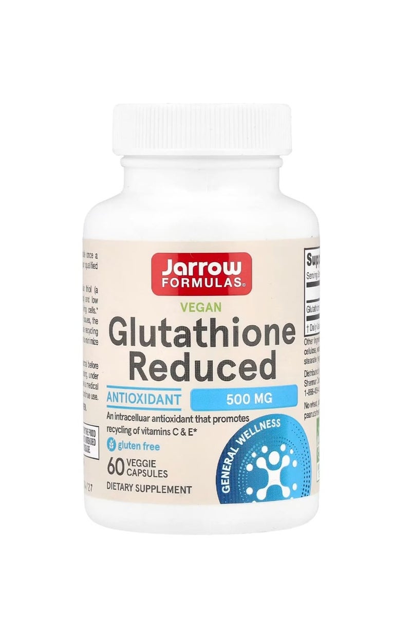 جارو فورملاز كبسولات نباتية نقية من الجلوتاثيون المخفض ٥٠٠ مجم، ٦٠ كبسولة نباتية - Image 1
