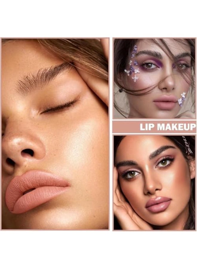 3 Pcs Matte Nude Lipstick Set, Velvet Lip Gloss, Nude Lip Stain Paper Tube Lipsticks, Non Stick Cup Waterproof Long Lasting Matte Lipstick for Women Daily Gift - Image 3