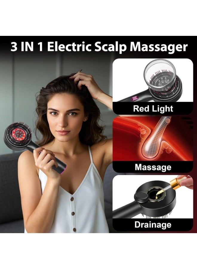 كيلا جهاز تدليك فروة الرأس 3 في 1، أداة توزيع زيت نمو الشعر، فرشاة كهربائية لفروة الرأس للاستخدام المنزلي، جهاز تدليك كهربائي للرأس مقاوم للماء بدرجة IPX7 - Image 5