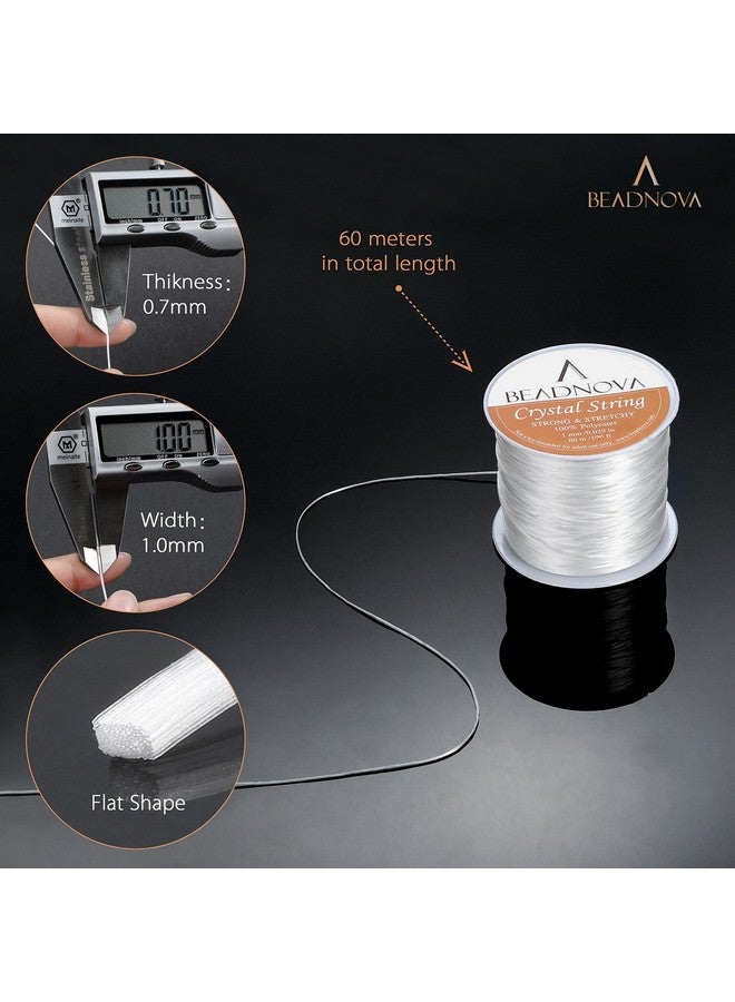 BEADNOVA 1Mm Elastic Stretch Crystal String Cord For Jewelry Making Bracelet Beading Thread 60M/Roll (Clear White) - Image 3