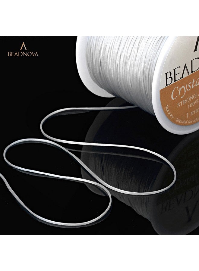 BEADNOVA 1Mm Elastic Stretch Crystal String Cord For Jewelry Making Bracelet Beading Thread 60M/Roll (Clear White) - Image 5