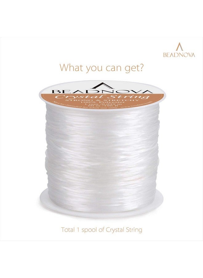 BEADNOVA 1Mm Elastic Stretch Crystal String Cord For Jewelry Making Bracelet Beading Thread 60M/Roll (Clear White) - Image 2