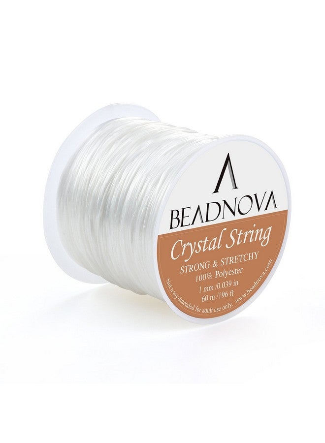 BEADNOVA 1Mm Elastic Stretch Crystal String Cord For Jewelry Making Bracelet Beading Thread 60M/Roll (Clear White) - Image 1