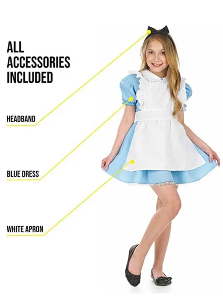 Brain Giggles Brain Giggles Alice in Wonderland Dress for Girls Cosplay Dress Up - Large  - Image 2